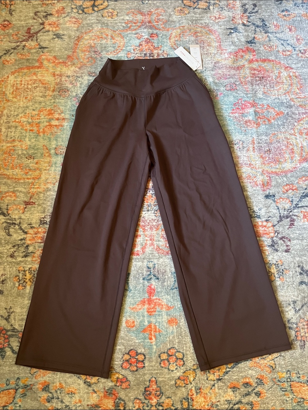 Yogalicious Wide Leg Yoga Pants in Dark Brown NWT